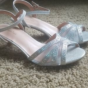 Silver sparkle sandals